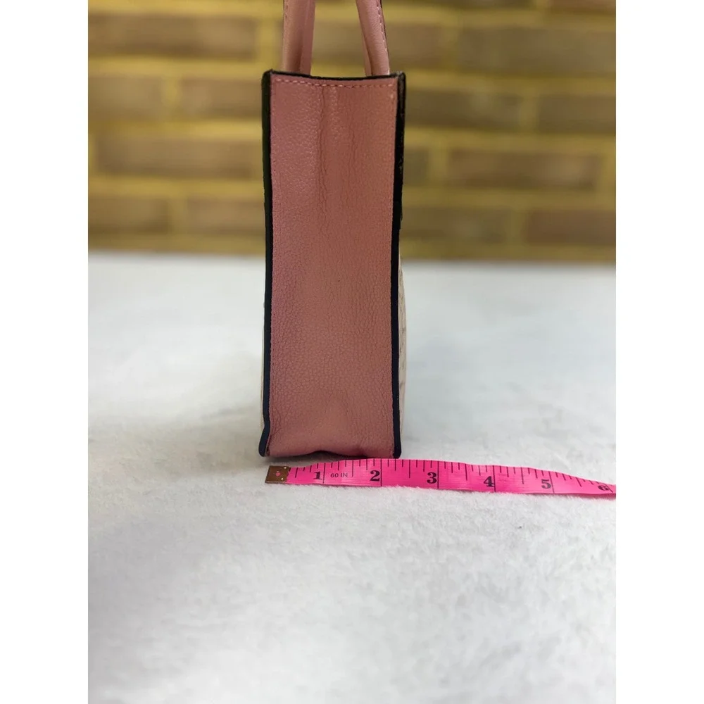 Michael Kors Mercer Extra Small Logo handbag Pink Cream Monogram mini tote purse - Picture 2 of 7